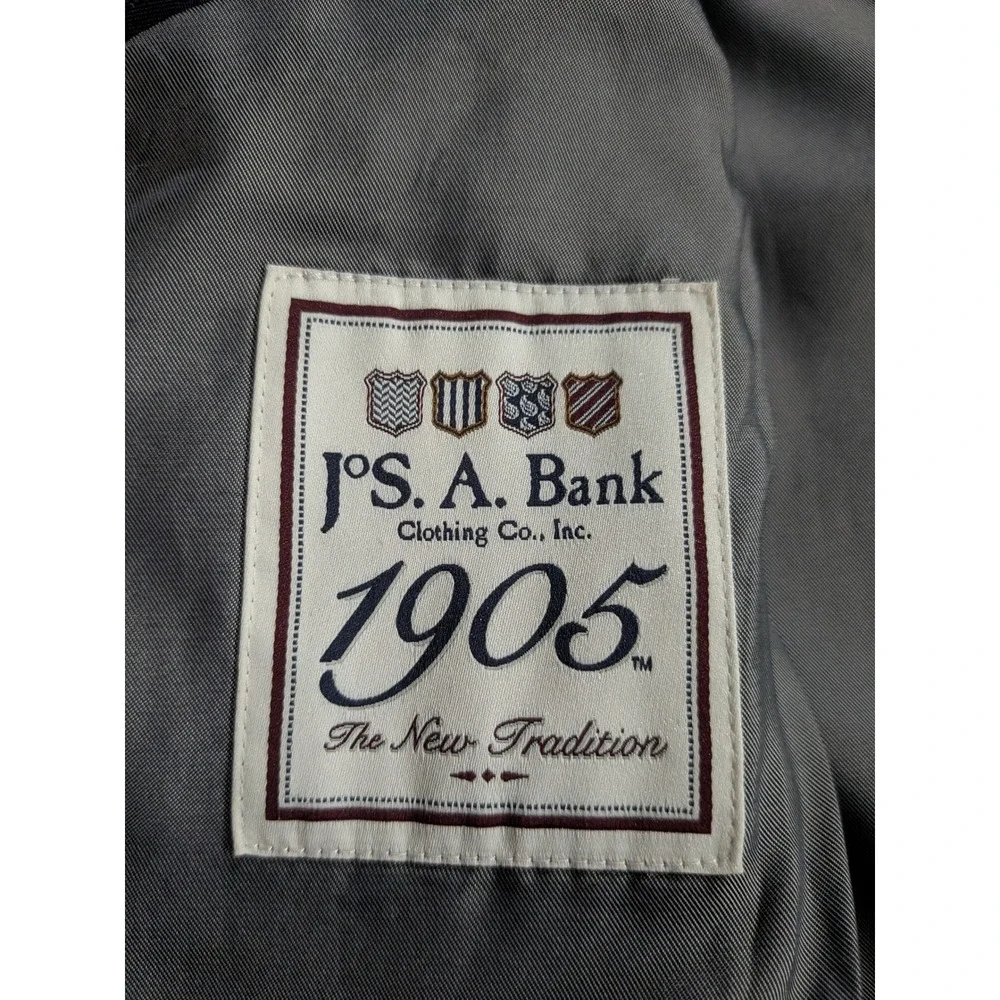 Jos. A. Bank 1905 Tailored Fit Navy Plaid Linen Cotton Sport Coat Blazer 44R